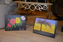 Load image into Gallery viewer, Canvas 4 Brown Suede Flowers CV230/12
