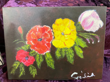 Load image into Gallery viewer, Canvas 4 Brown Suede Flowers CV230/12
